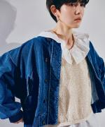 INDIGO 裏毛&ピグメントダイ　ブルゾン